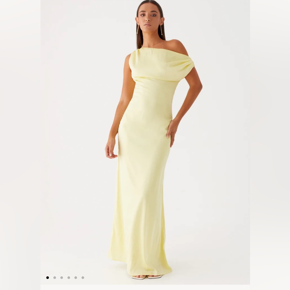 Peppermayo Heart of Glass Yellow One-Shoulder Dress